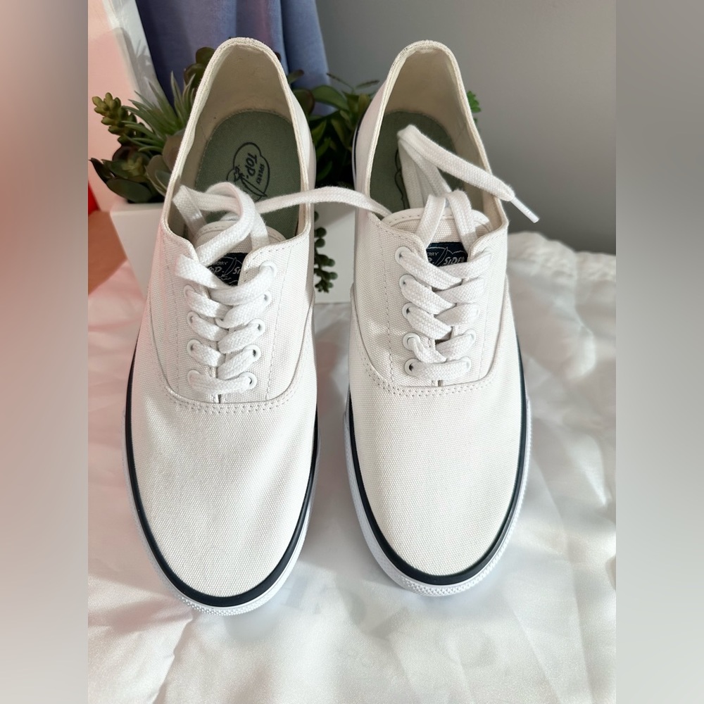 🤍🕷️SPERRY TOP SPIDER MENS WHITE SHOE 8.5